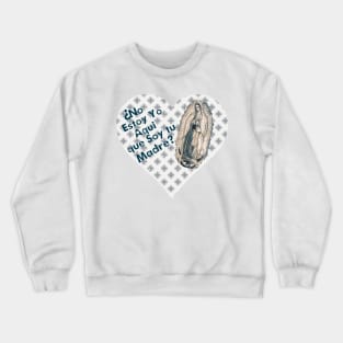 Spanish Our Lady of Guadalupe Virgin Mary Sepia Crewneck Sweatshirt